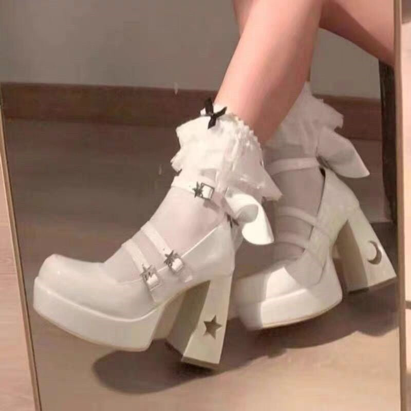 Women's vintage mary jane leather shoes HA1999