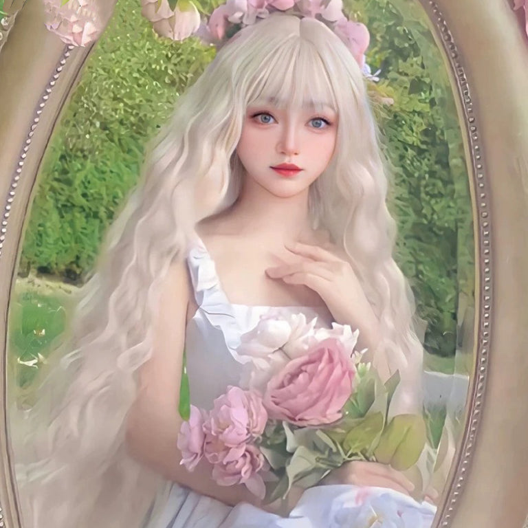 Women's golden wig cos fake hair HA2056