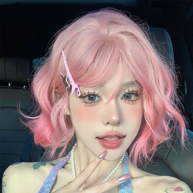 Grapefruit Powder Short Curly Wig HA2052