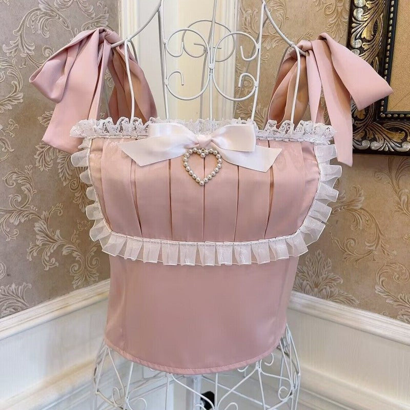 Bow Tie Pearl Heart Top HA1828
