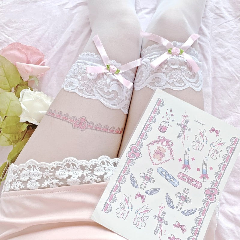Angel Heart Leg Ring Tattoo Sticker HA2061
