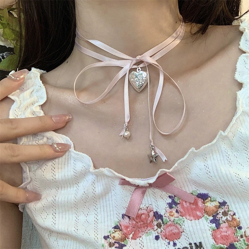 Love pink ribbon bow HA2158