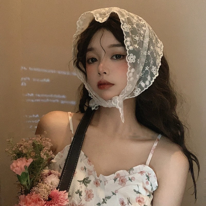Floral turban triangle scarf HA2050