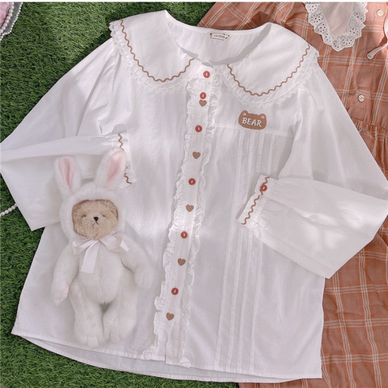 Cute Bear Embroidered Top HA1749