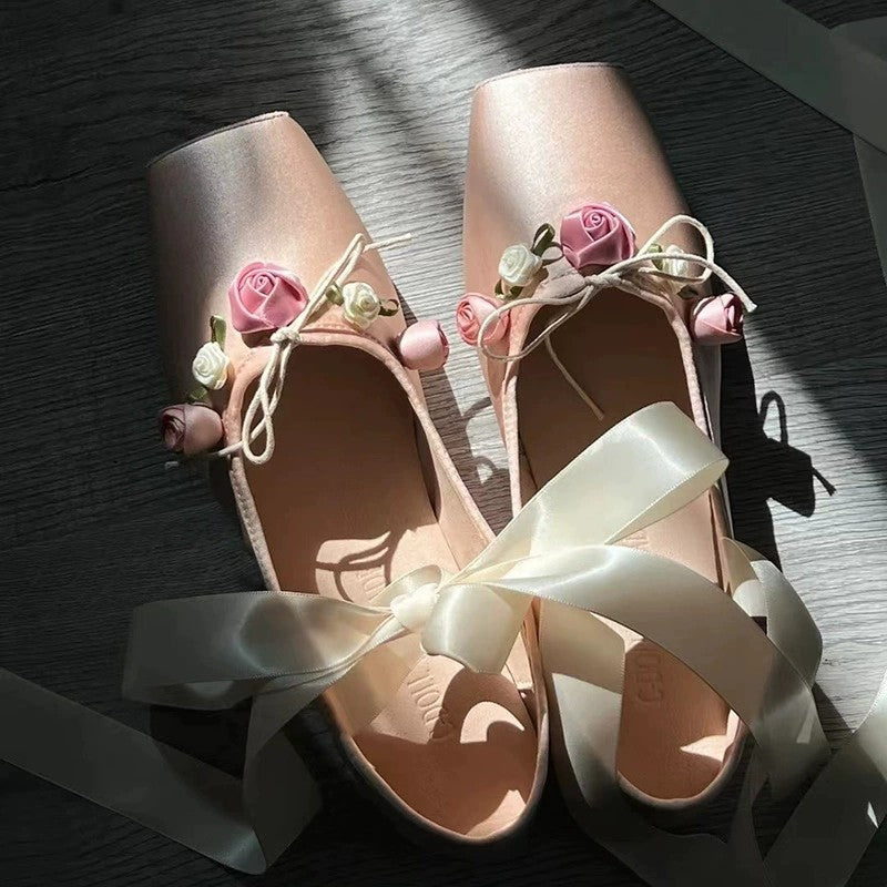 Cross-strap outerwear ballet shoes HA1962