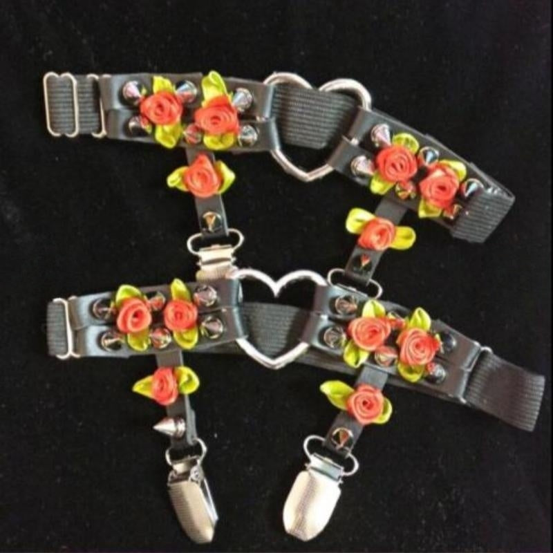 Punk Studded Garter Leg Rings HA2190