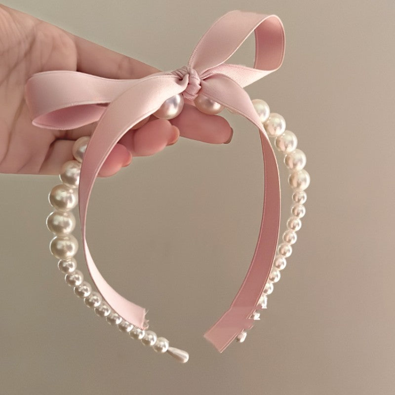 Pink bow ribbon hairpin HA1975