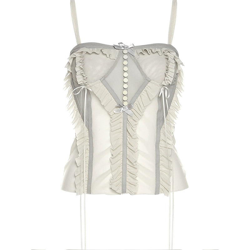 Mesh stitching camisole HA2189