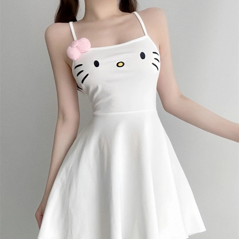 White suspender dress HA2043