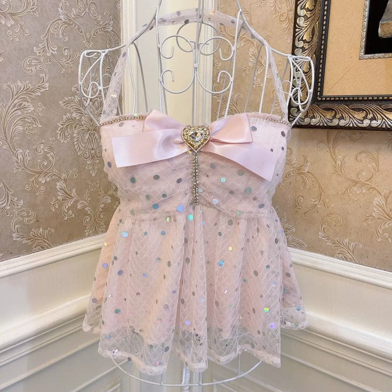 Halter Neck Bow Heart Camisole HA1954