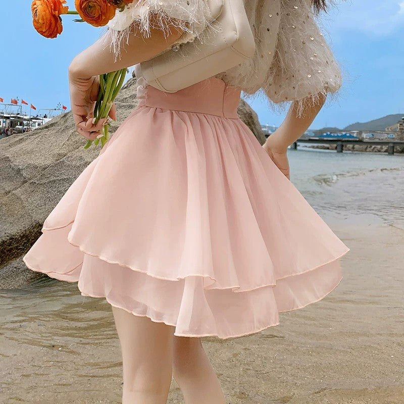Pink mesh skirt HA1846