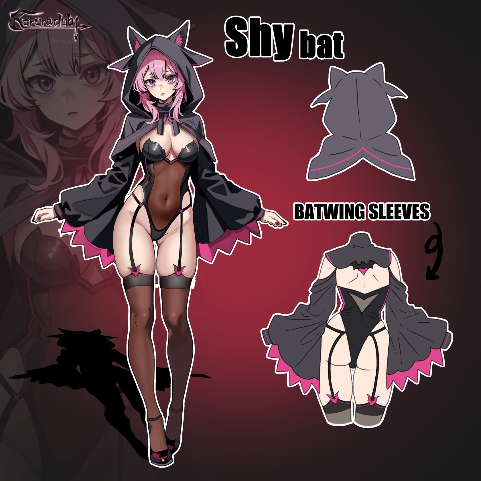 Cosplay Shy Bat Lingerie HA2909(4-Piece Set)