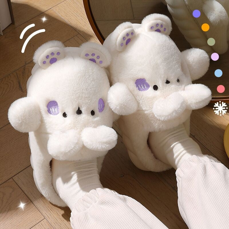 Cute Thick-soled Warm Fur Slippers HA1348