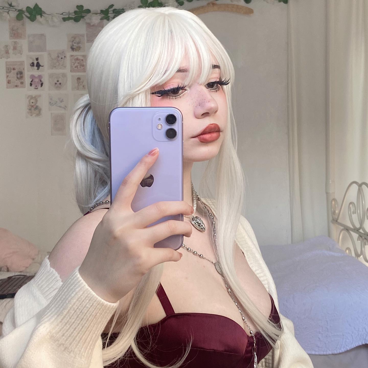 White long wig HA0048