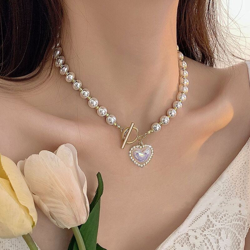 Love pearl necklace HA1262