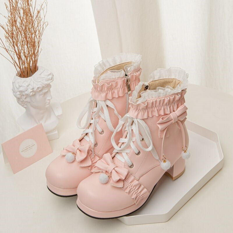 Sweet Pink Ankle Martin Boots HA1140