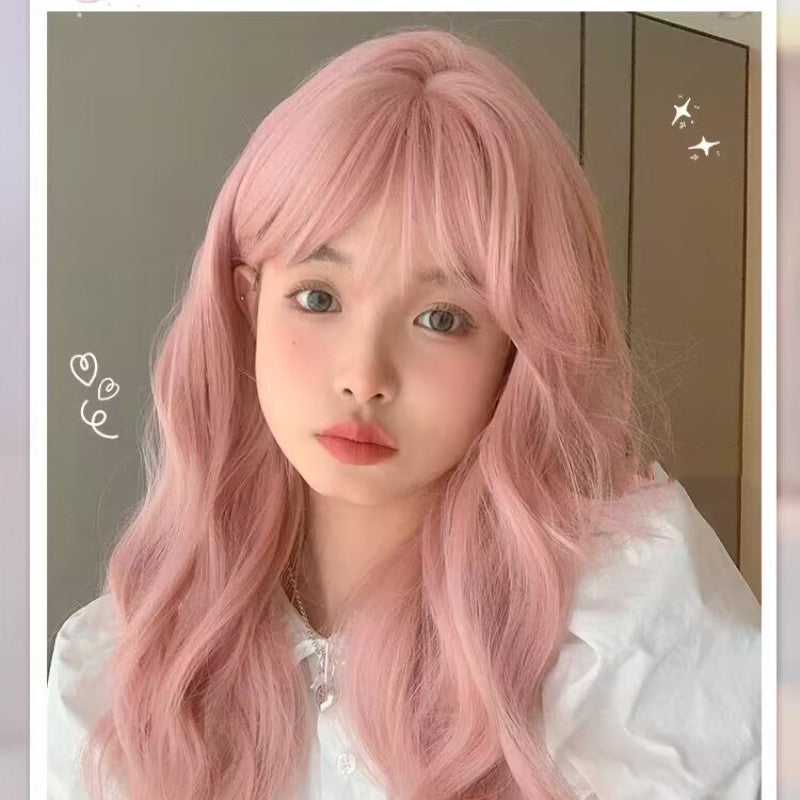 Pink curly wig HA1661