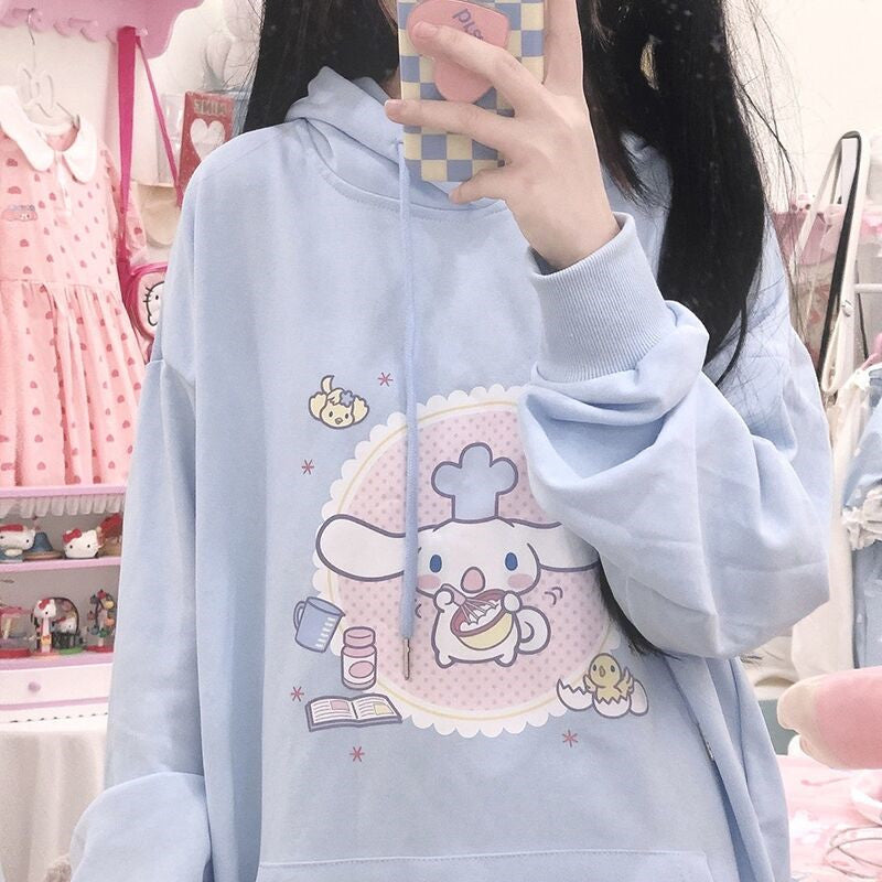 Cute Yugui Dog Loose Hooded Jacket HA1204