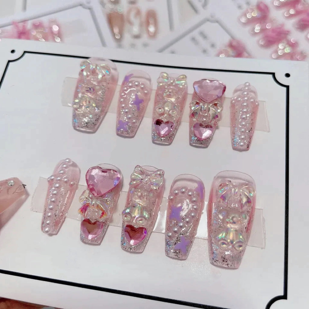Girl Pink Sweet Cool Spicy Nail Art HA1153