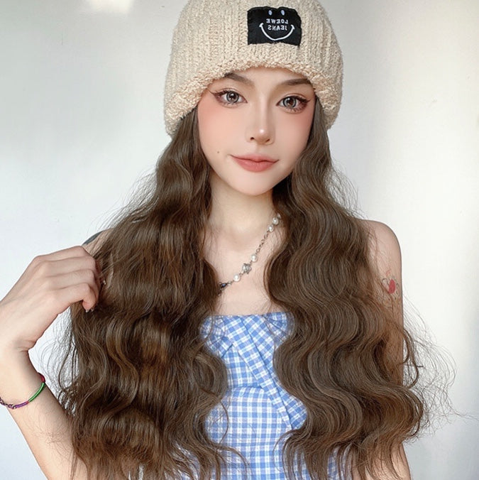 Wig cap one detachable long curly hair HA0077
