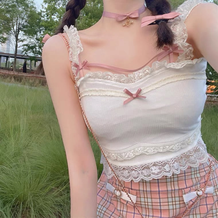 Bow Knot White Camisole HA0626