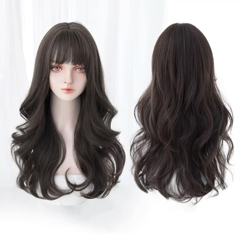 Daily bangs and long curly hair HA0145