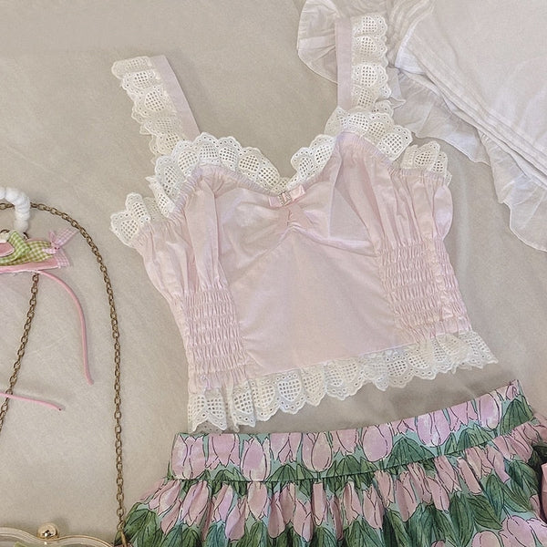 Cute Lace Camisole Top HA1328