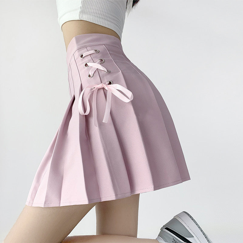 Pleated skirt anti-glare A-line skirt HA0870