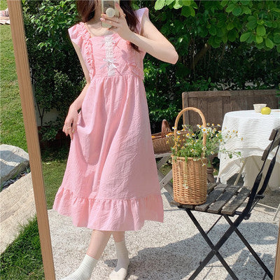 Cute pale pink pajamas nightdress loungewear HA0833