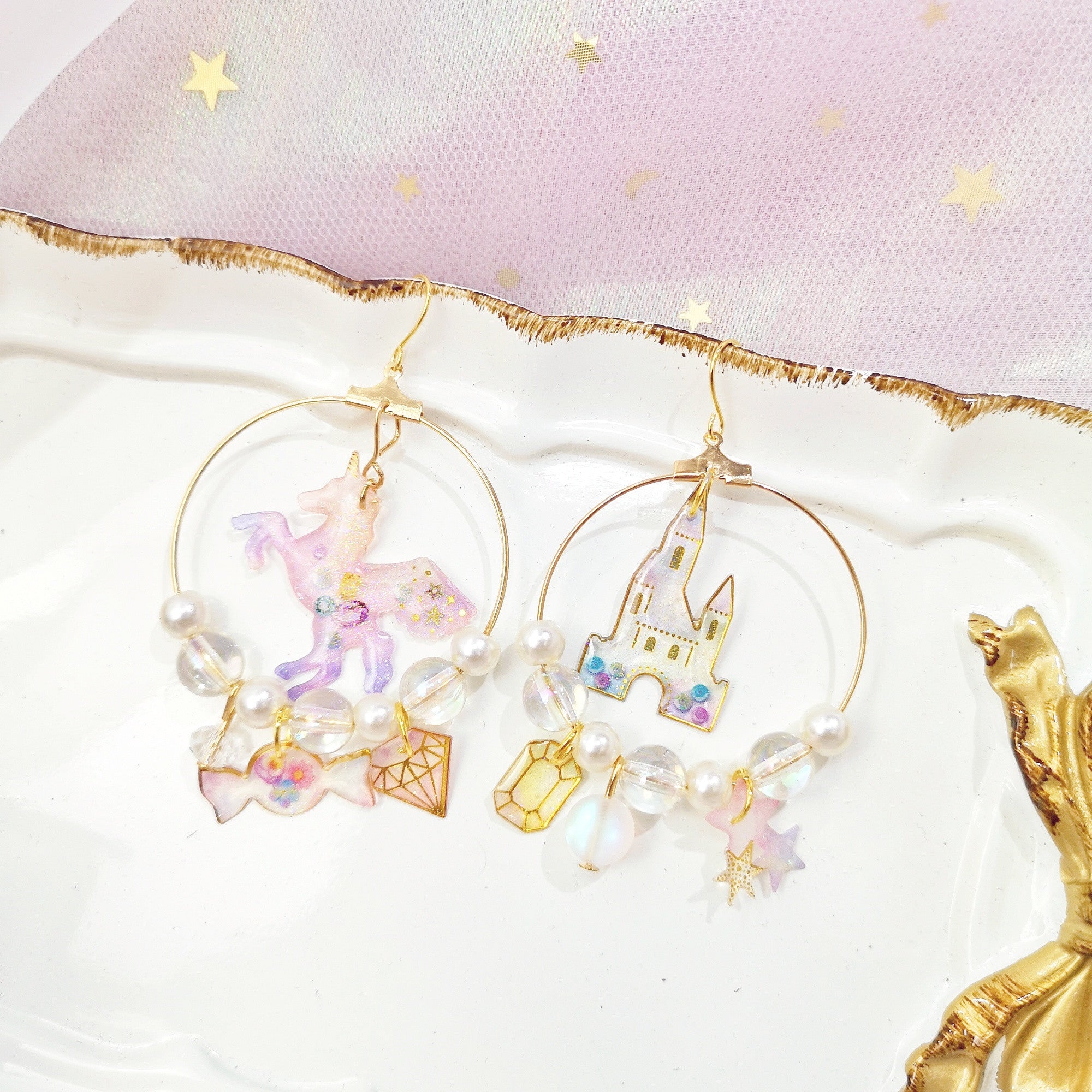 Unicorn Transparent Stud Earrings HA0417