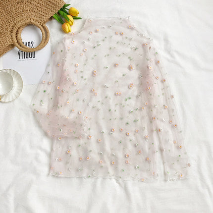 Mesh bottoming shirt long sleeve top HA0508