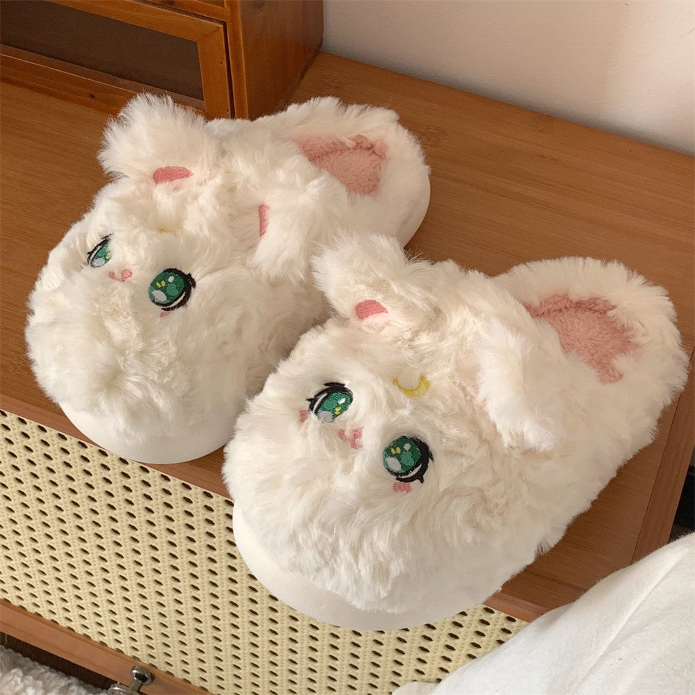 Girl Heart Cat Cotton Slippers HA1344