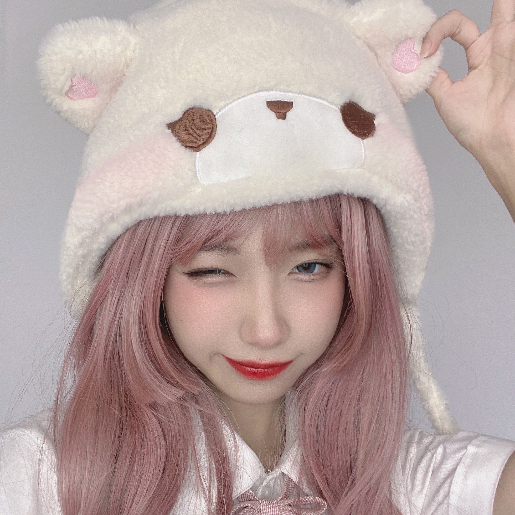 Bear ears plush hat HA1221