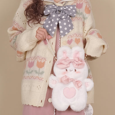 Plush cute mobile phone rabbit pouch HA1123