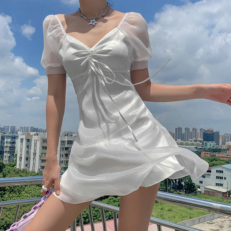 Super fairy temperament pure mesh dress HA0838