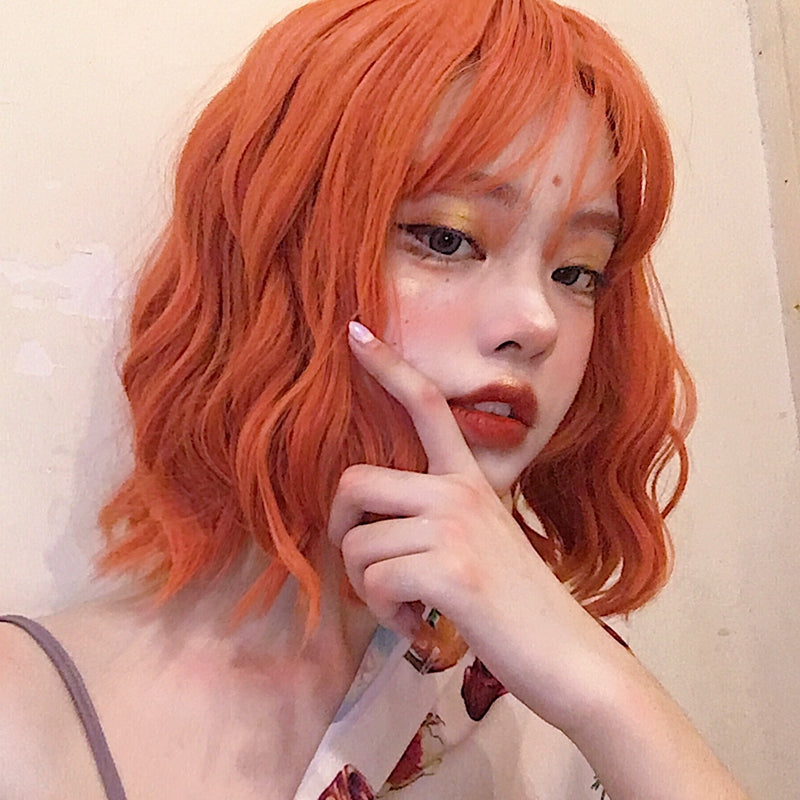 Orange short curly hair HA0069