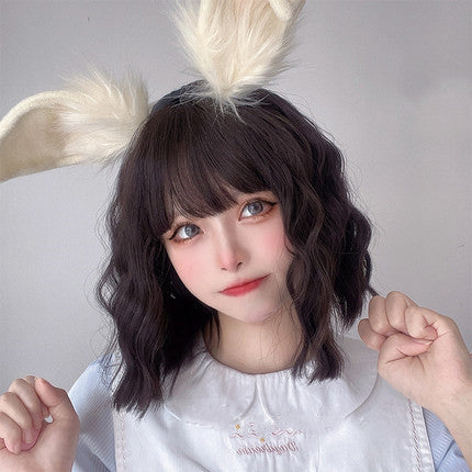 Shoulder length cute short curly hair HA0233