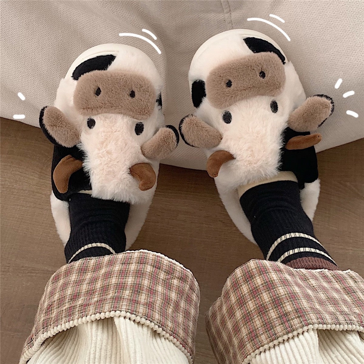 Cute cartoon cow cotton slippers HA1345
