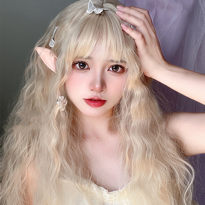 Women's blond long curly hair HA0269