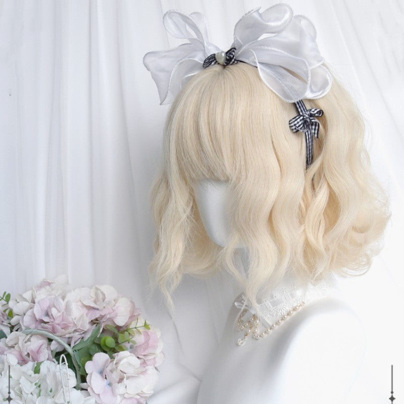 Short Platinum Wool Curly Wig HA1694