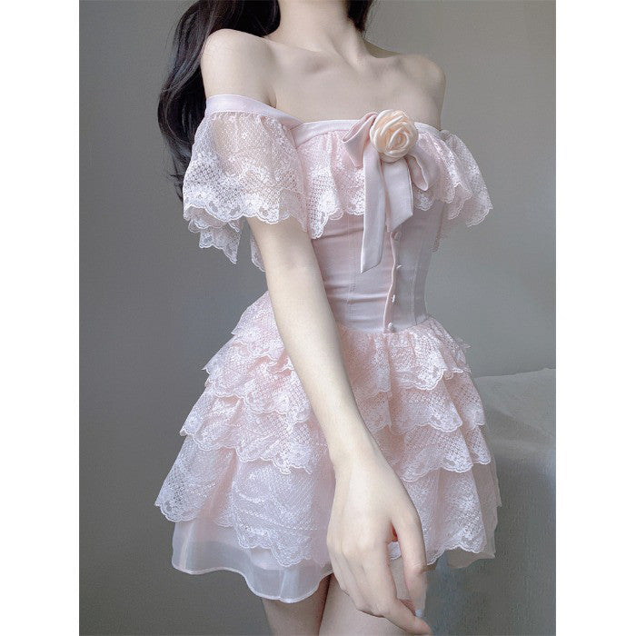 Pink Ruffle Puff Dress HA0892