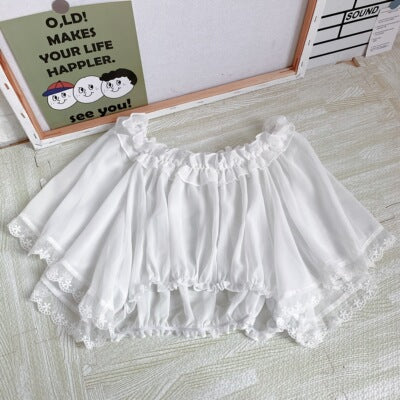 One word neck loose chiffon shirt top HA1090
