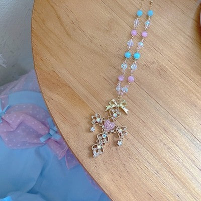 Crystal cross necklace HA1589