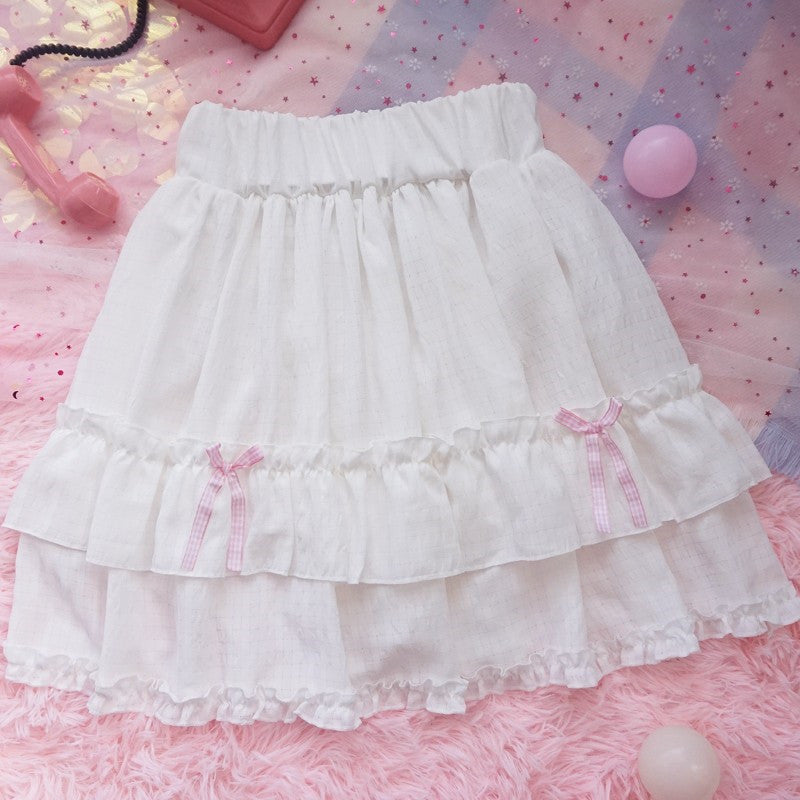 Lace cake skirt women's A-line skirt HA0878
