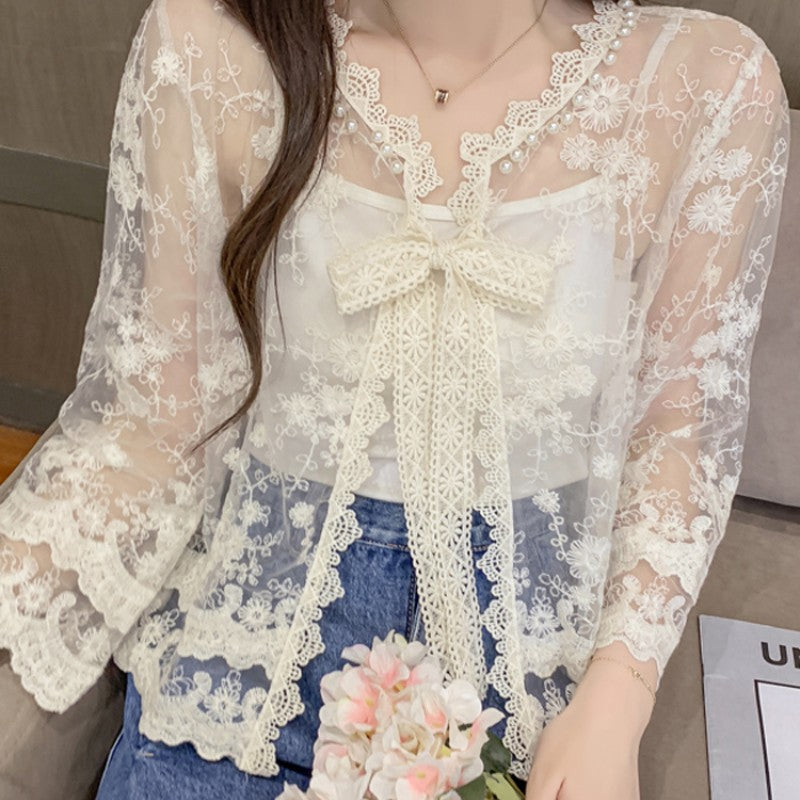 Sun protection small shawl blouse HA1616