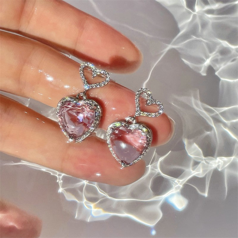 Pink Heart Earrings HA1384