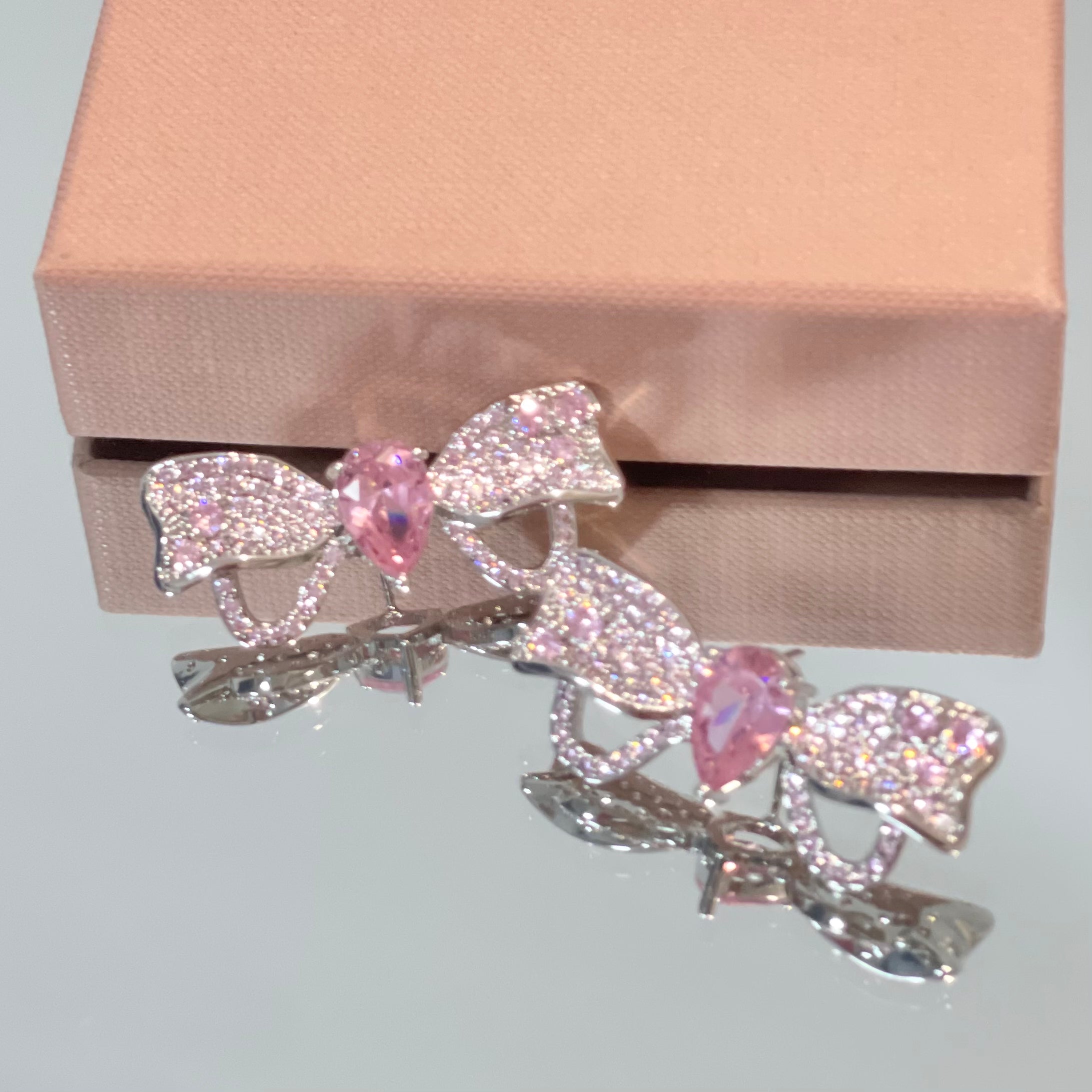 Delicate Pink Diamond Earrings Necklace Bracelet HA1289