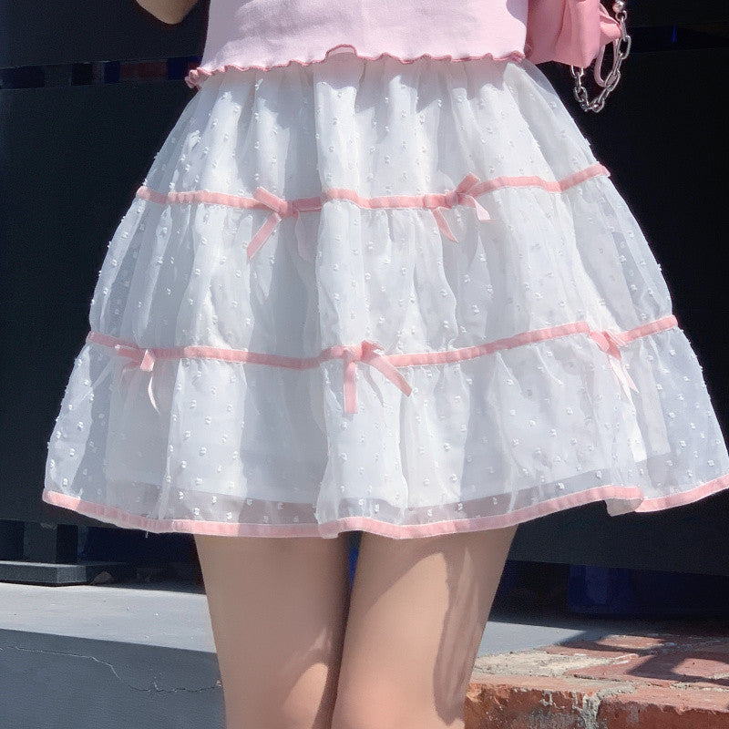 Bow Tulle A-Line Skirt HA0649