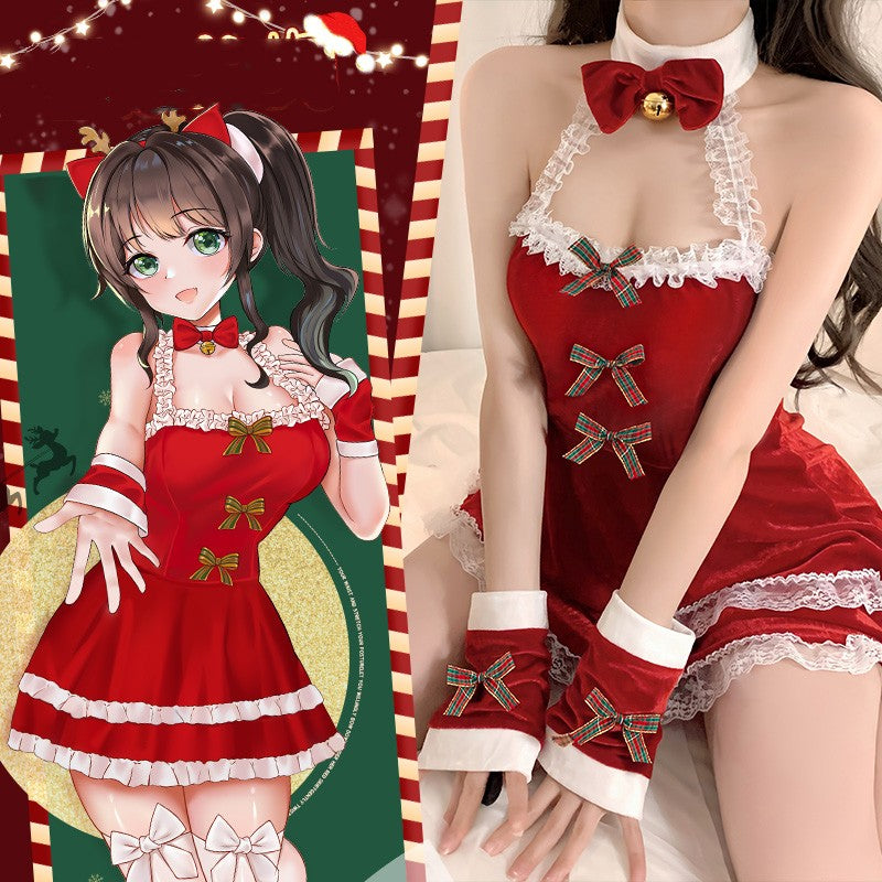 Tube top bare back Christmas elk costume HA1284