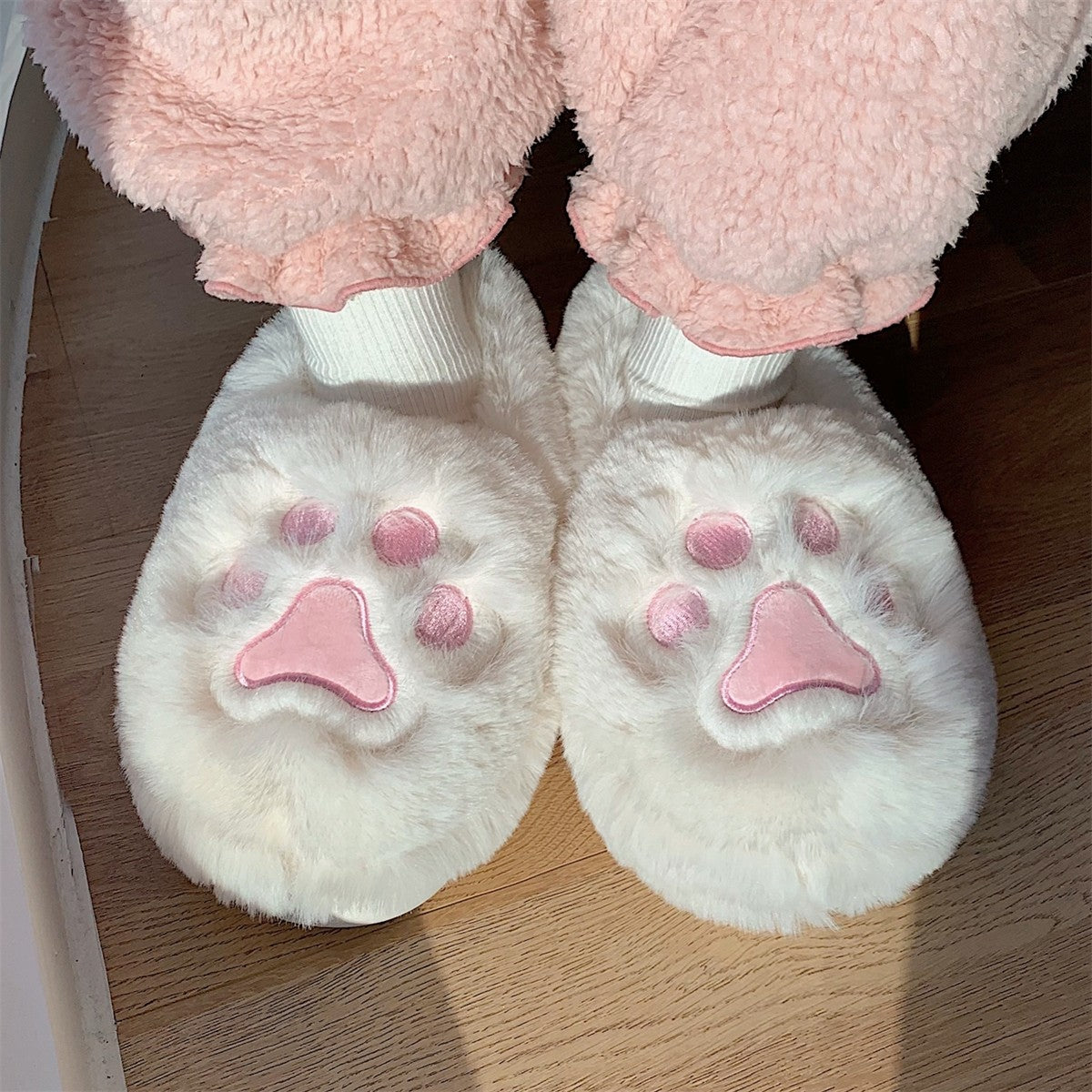Cute Cat Paw Cotton Slippers HA1340